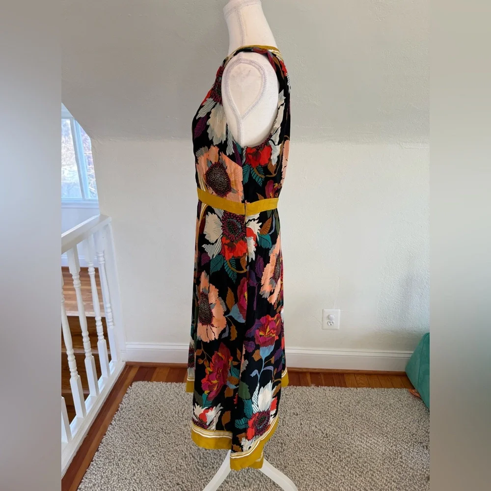 Anthropologie Maeve Botanica Faux Wrap Midi Dress Size 8 - Picture 4 of 11